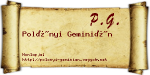 Polónyi Geminián névjegykártya